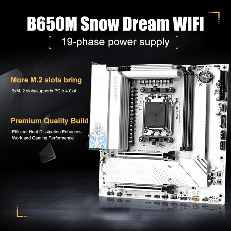 JGINYUE B650M Kar Rüyası WIFI  - Am5 Micro Atx Pcie 5.0 Motherboard incelemesi ve fiyatı