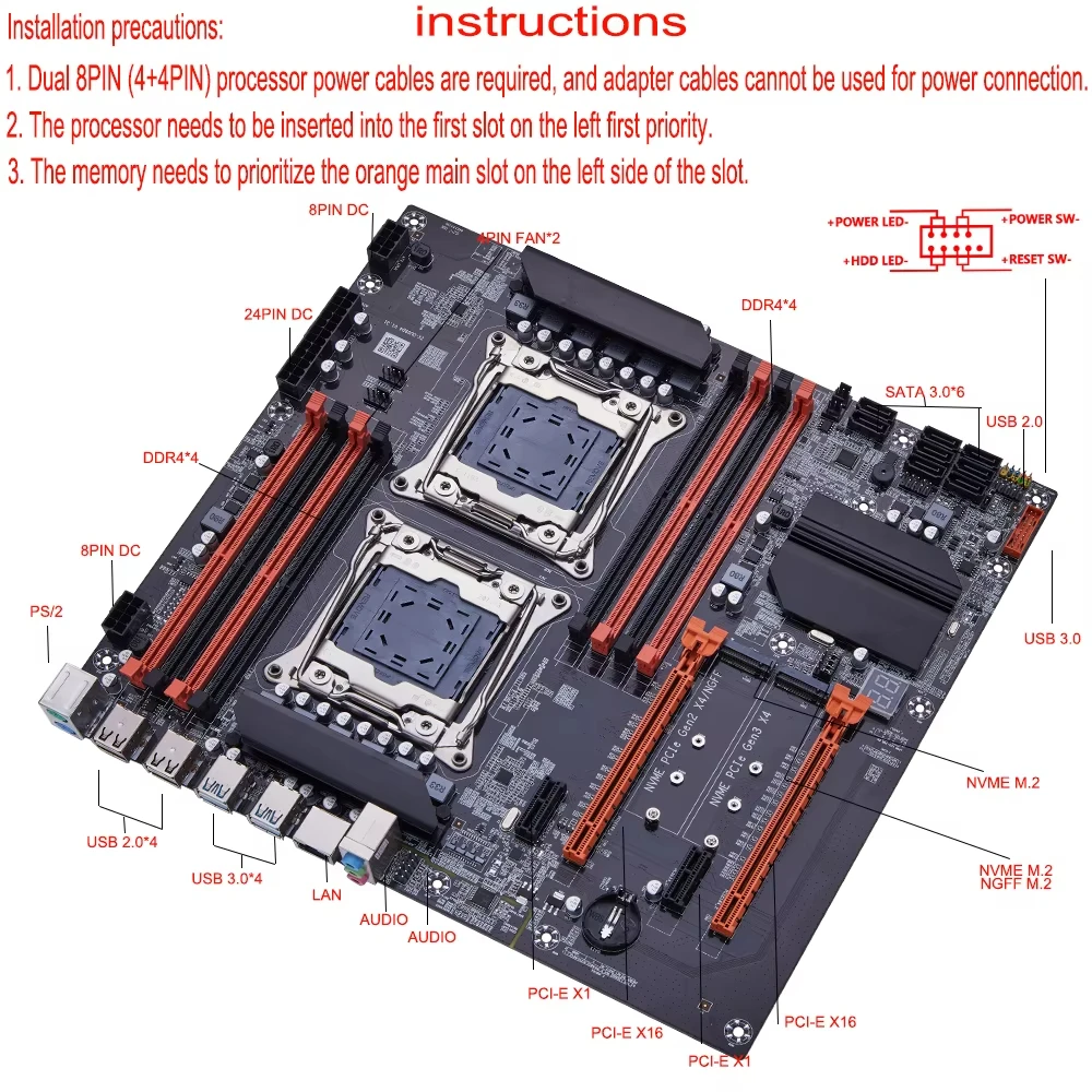 X99 Çift CPU SOYO Oyun Anakart - Dual Lga2011-3 Server Motherboard Combo incelemesi ve fiyatı